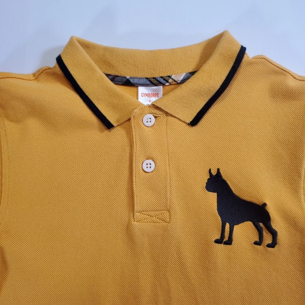 K1223 * Gymboree Boys Barkside Academy Short Sleeve Polo Yellow Size 8